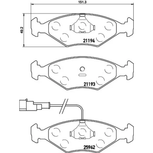 Sada brzdových platničiek kotúčovej brzdy 8DB 355 021-201 /HELLA/ - obr. 1