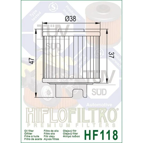 Olejový filter HIFLOFILTRO HF118 (HIFLO FILTRO) - obr. 1