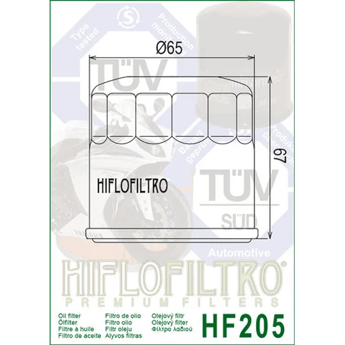 Olejový filter HIFLOFILTRO HF205 (HIFLO FILTRO) - obr. 1