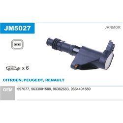 Zapaľovacia cievka JANMOR JM5027