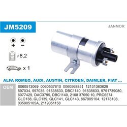 Zapaľovacia cievka JANMOR JM5209