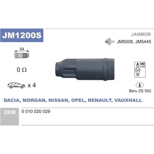 Pripájací konektor zapaľovacej cievky JM1200S /JANMOR/