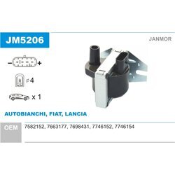 Zapaľovacia cievka JANMOR JM5206