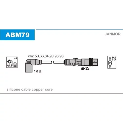 Sada zapaľovacích káblov JANMOR ABM79