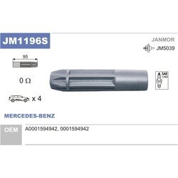 Pripájací konektor zapaľovacej cievky JANMOR JM1196S
