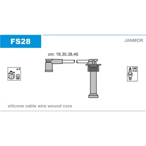 Sada zapaľovacích káblov JANMOR FS28
