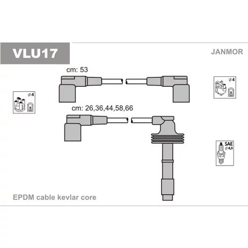 Sada zapaľovacích káblov JANMOR VLU17