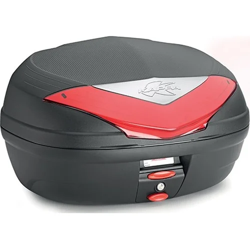 Čierna nelakovaná + červená odrazka) KAPPA K466N2 MONOLOCK TopCase, (46L