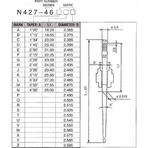 Ihla N427-46 rozmer JHH D300CRB52401 /KEIHIN/ - obr. 1