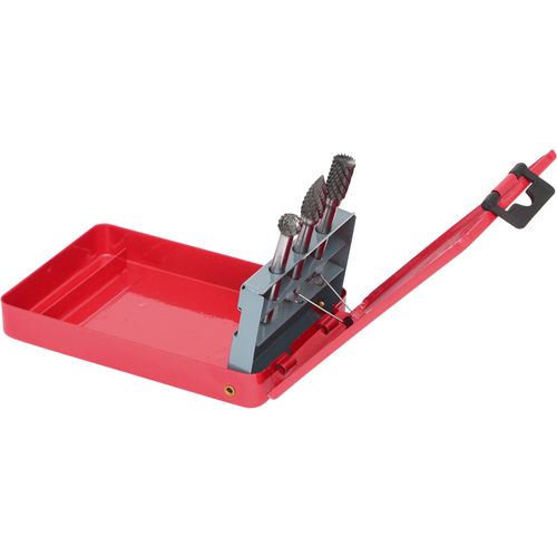 HM súprava frézovacích kolíkov v kazete z oceľ. plechu, 3-dielna /KS-Tools/ - obr. 2