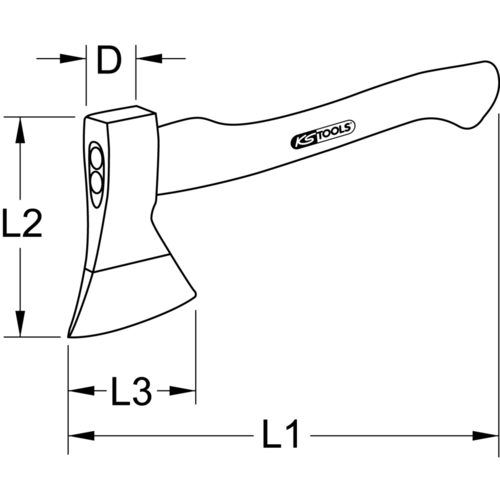 Sekera s rúčkou zo sklolaminátu, 800g /KS-Tools/ - obr. 4