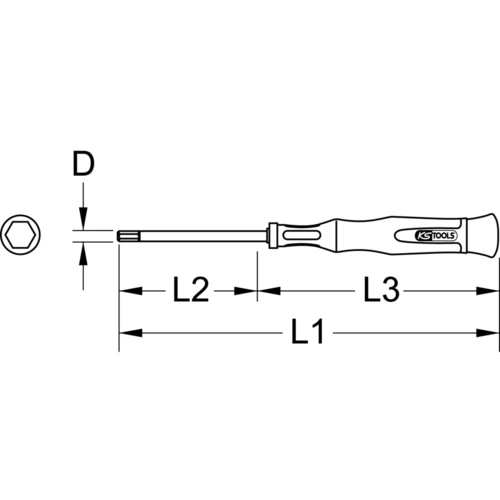 Skrutkovač na jemnú mechaniku, imbus, 3,5mm /KS-Tools/ - obr. 2