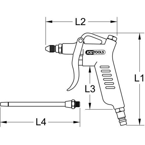 Pneumatická vyfukovacia pištoľ s nadstavcom /KS-Tools/ - obr. 5