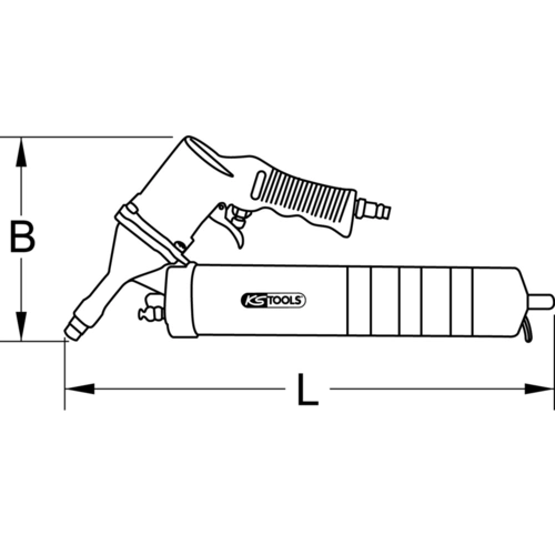 Pneumatický mazací lis s ohybnou hadicou a dýzou /KS-Tools/ - obr. 5
