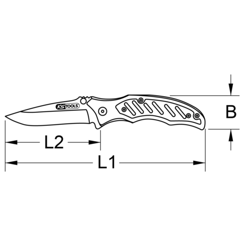 Sklápací nôž s aretáciou a rezačom pásu /KS-Tools/ - obr. 12