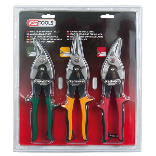 Sada nožníc na plech, 3-dielna /KS-Tools/ - obr. 1