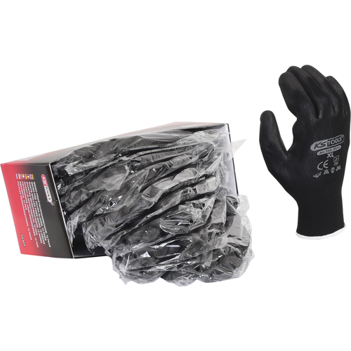 Mikrojemné pletené rukavice - čierne, 10, 12 párov /KS-Tools/ - obr. 4
