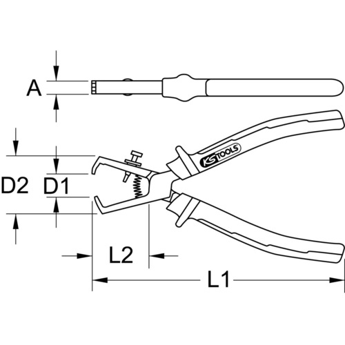 Odizolovacie kliešte, 176mm /KS-Tools/ - obr. 2