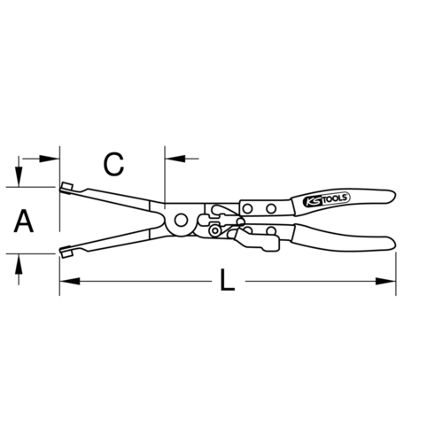 Kliešte na príchytky výfuku, 310mm /KS-Tools/ - obr. 6