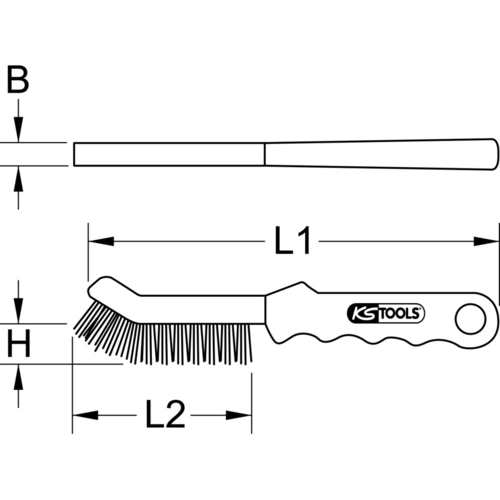 Drôtená kefa s oceľovými drôtmi na strmeň brzdy 2-radová /KS-Tools/ - obr. 5