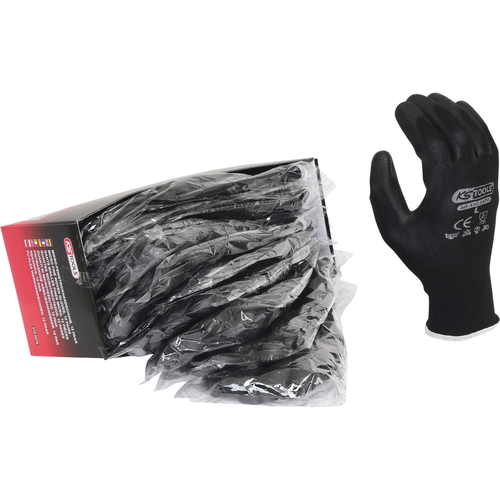 Mikrojemné pletené rukavice - čierne, 9, 12 párov /KS-Tools/ - obr. 4