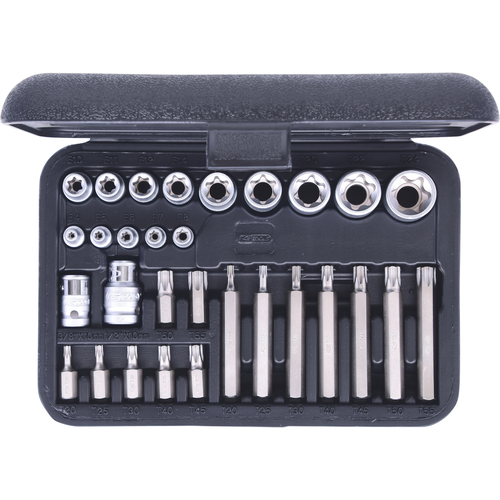 Súprava nástrčných orechov Torx a bitov, 30 ks, bity s otvorom /KS-Tools/ - obr. 4