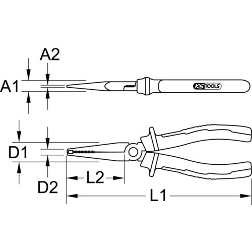 Kliešte na veko kolesových matíc, 200mm /KS-Tools/ - obr. 3