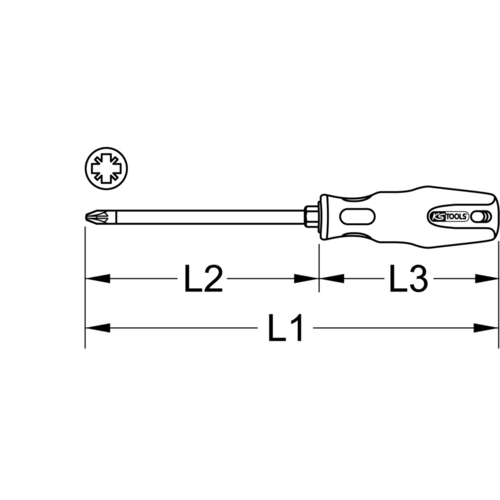 ERGOTORQUEplus skrutkovač, PZ2, 230mm /KS-Tools/ - obr. 2