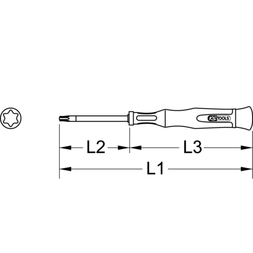 Skrutkovač na jemnú mechaniku Torx, T3 /KS-Tools/ - obr. 1