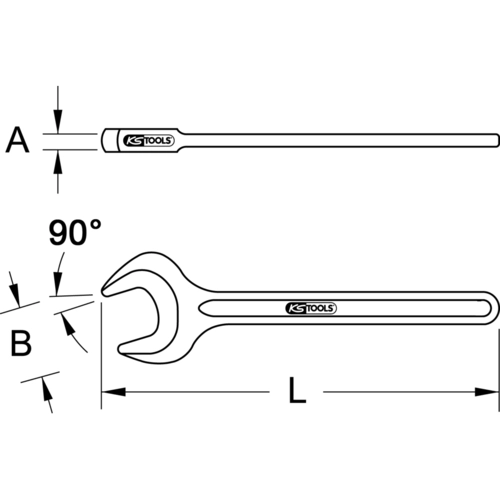 BRONZEplus kľúč na ťažnú vidlicu 90°, 26 mm /KS-Tools/ - obr. 1