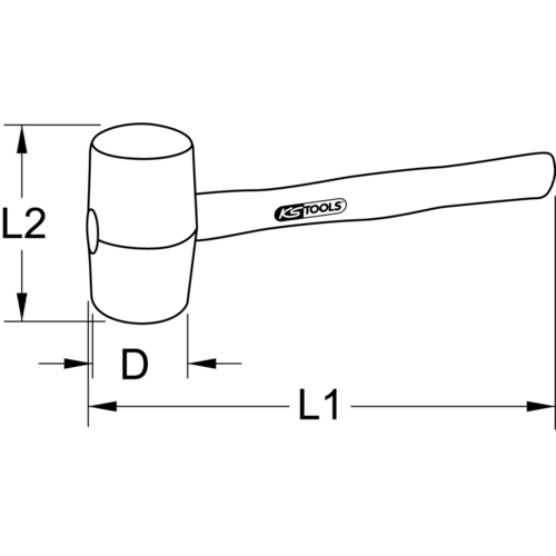 Gumené kladivo, 700g /KS-Tools/ - obr. 4
