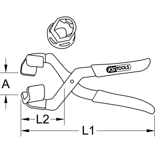 Kliešte na veko kolesových matíc, 250 mm /KS-Tools/ - obr. 7