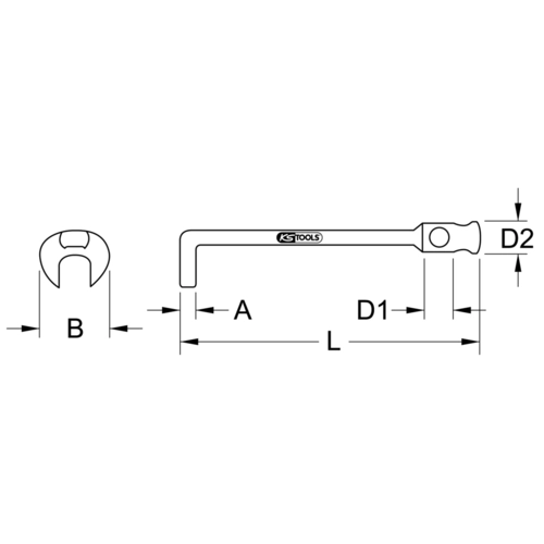 Hákový kľúč bez otočného kolíka 16 mm /KS-Tools/ - obr. 1