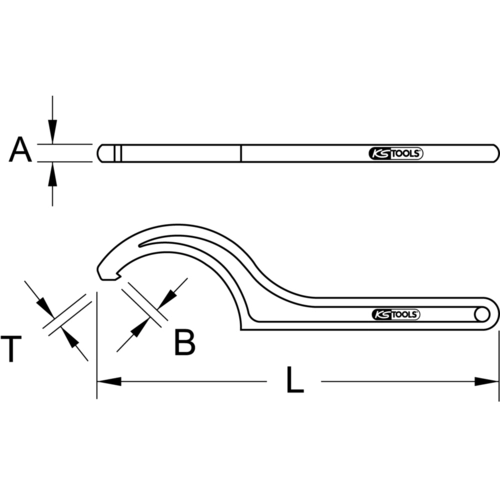 BRONZEplus hákový kľúč Ø 135-145 mm /KS-Tools/ - obr. 1