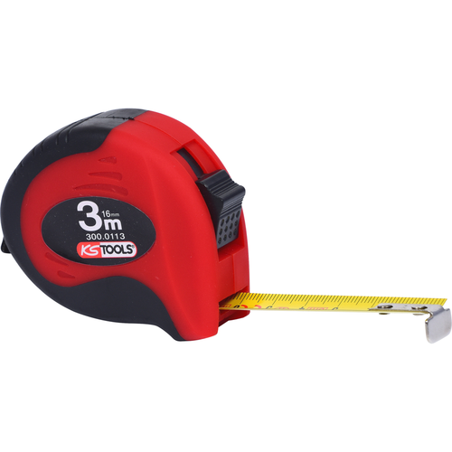 Meracie pásmo so zaisťovačom, čierno-červené, 3m