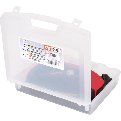 Rámové meracie pásmo so žltým oceľovým pásom, plastový kryt, 50m /KS-Tools/ - obr. 2