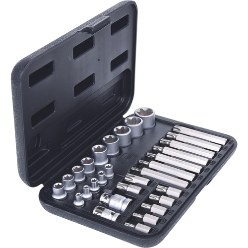 Súprava nástrčných orechov Torx a bitov, 30 ks, bity s otvorom /KS-Tools/ - obr. 3