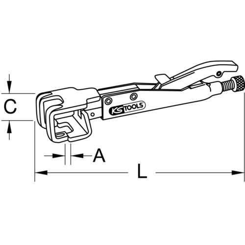 Zváračské škripcové kliešte, 230 mm /KS-Tools/ - obr. 2