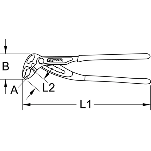 Kliešte na vodné čerpadlá s prestavovaním pomocou tlačidla, 300 mm /KS-Tools/ - obr. 13
