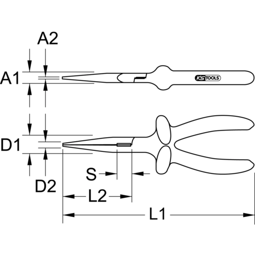 1000V úzke ploché kliešte, 160mm /KS-Tools/ - obr. 1
