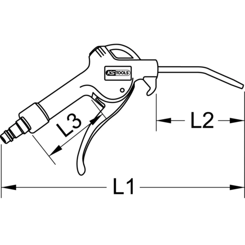 Univerzálna pneumatická vyfukovacia pištoľ, 330mm /KS-Tools/ - obr. 5