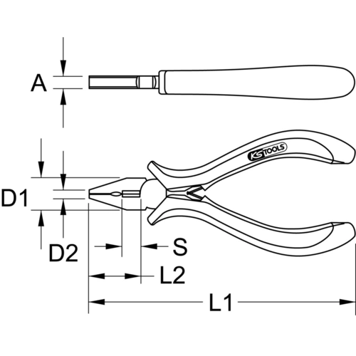 Kombinované kliešte na jemnú mechaniku, 120mm /KS-Tools/ - obr. 5