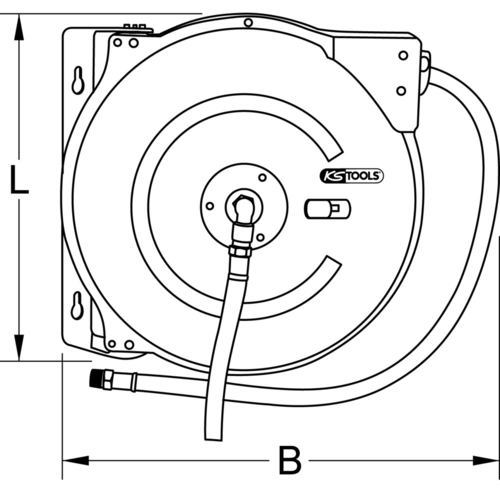 Automatický navijak hadice na stlačený vzduch, Ø 13mm x 15m /KS-Tools/ - obr. 6