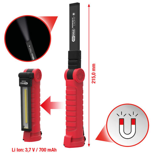 PerfectLight 3-v-1 mini inšpekčné svietidlo 120 lumenov, s možnosťou zalomenia