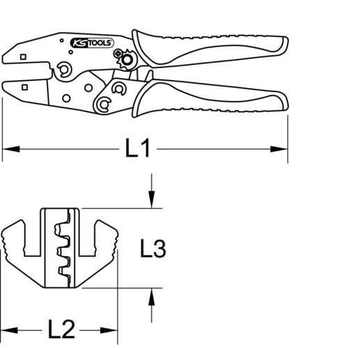 Krimpovacie kliešte pre DEUTSCH DT a DEUTSCH DTP, Ø 1,5/2,5/4,0 mm² /KS-Tools/ - obr. 8