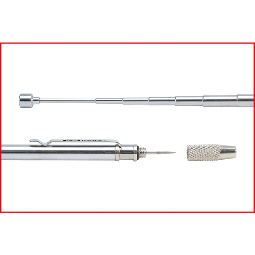 2v1 teleskopický magnetický držiak s nástrojom na čistenie a nastavovanie ostrekovacích dýz, 150-675mm /KS-Tools/ - obr. 9