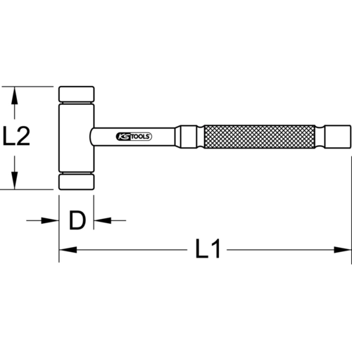 Mosadzné kladivo, 230mm /KS-Tools/ - obr. 4