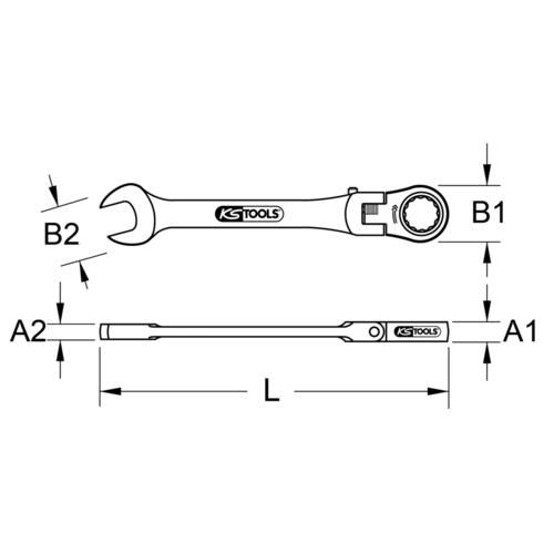 GEARplus kĺbový prstencový kľúč s račňou s možnosťou zaistenia, 10mm /KS-Tools/ - obr. 5