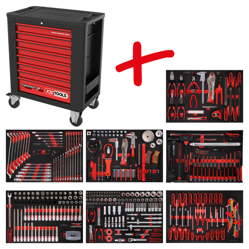 Performanceplus súprava dielenského vozíka P15 so 397 náradiami pre 7 zásuviek