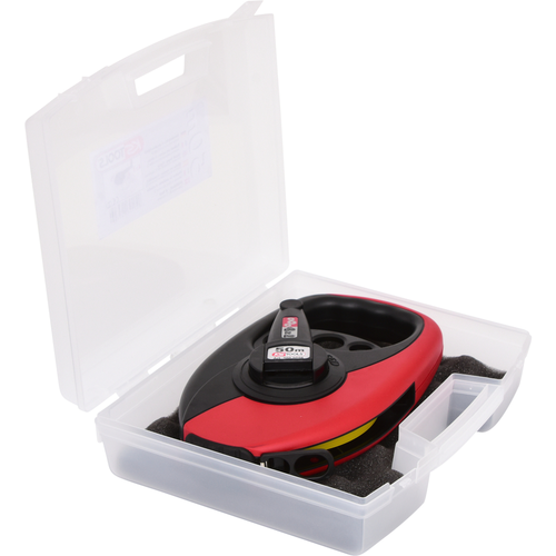 Rámové meracie pásmo so žltým oceľovým pásom, plastový kryt, 50m /KS-Tools/ - obr. 3